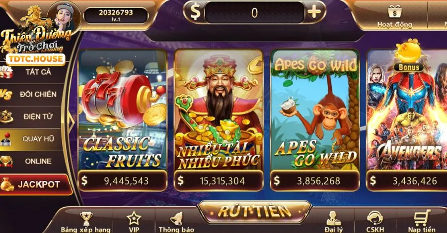 Máy đánh bạc và trò chơi Jackpot hấp dẫn